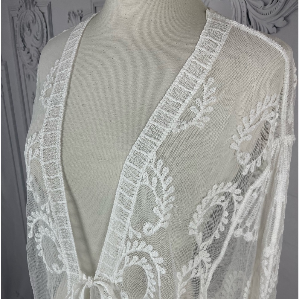 Bohemian Lace Kimono Cardigan Swimsuit Coverup - Picture 9 of 11